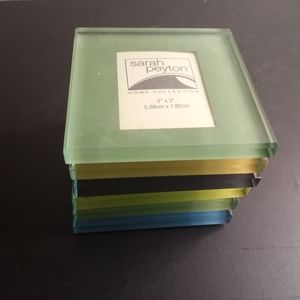 Sarah Peyton Home Collection 2"x3" Glass Photo Coasters Set of 6.